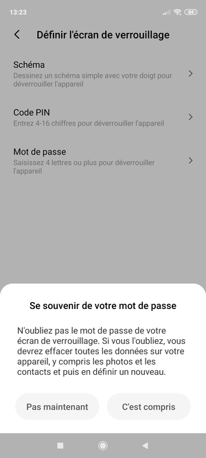 Sélectionnez C'est compris