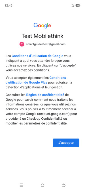Sélectionnez J'accepte