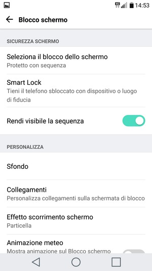 Il tuo telefono è ora protetto dal blocco schermo