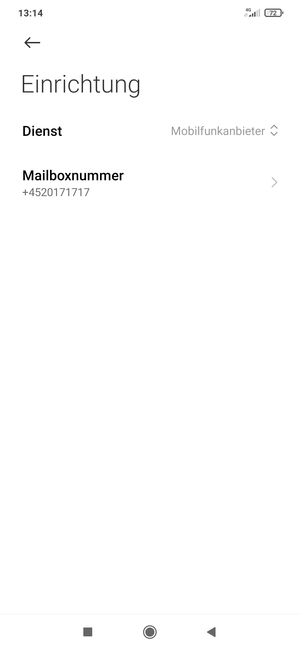 Wählen Sie Mailboxnummer