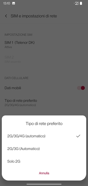 Seleziona la tua opzione preferita