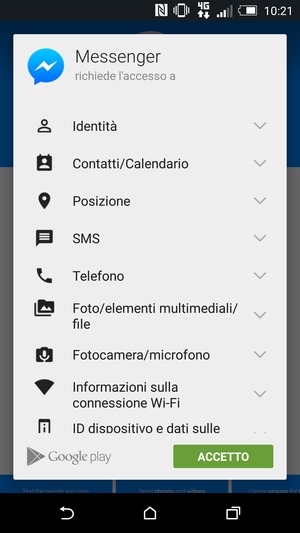 Seleziona ACCETTO