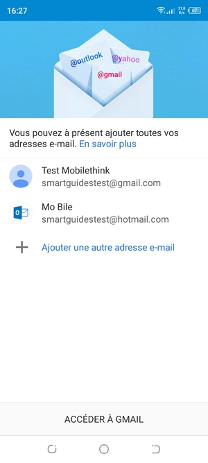 Sélectionnez ACCÉDER À GMAIL
