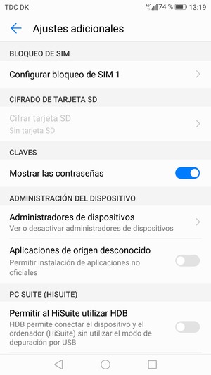 Seleccione Configurar bloqueo de SIM