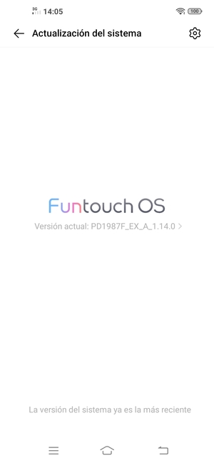 Si su teléfono está actualizado, verá la siguiente pantalla