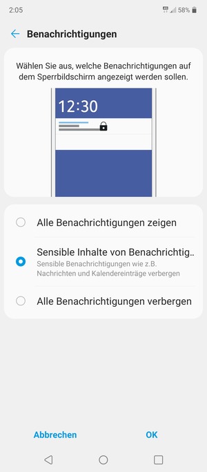 Wählen Sie die gewünschte Option und wählen Sie OK