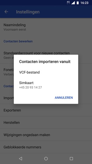 Selecteer Simkaart