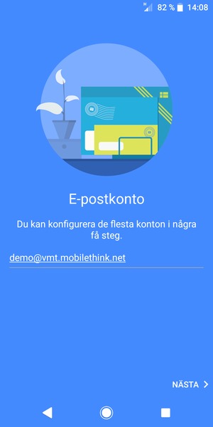Ange din e-postadress och välj NÄSTA