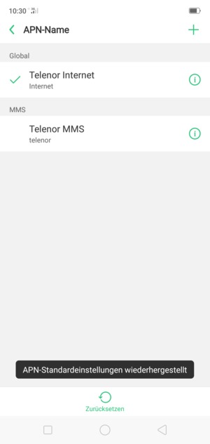 Wählen Sie Neuer APN
