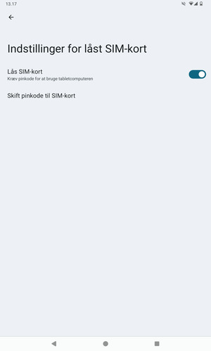 Vælg Skift pinkode til SIM-kort