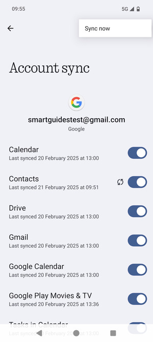 Select Sync now