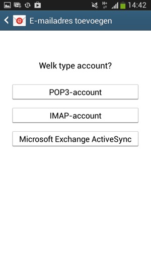 Selecteer Microsoft Exchange ActiveSync