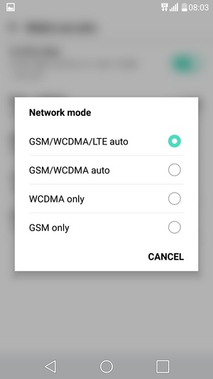 Select GSM only to enable 2G