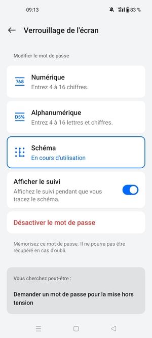 Votre téléphone est maintenant sécurisé par un écran de verrouillage