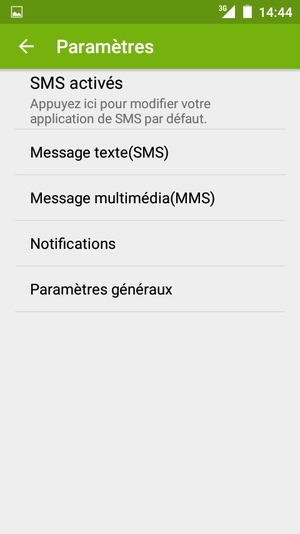 Sélectionnez Message texte(SMS)