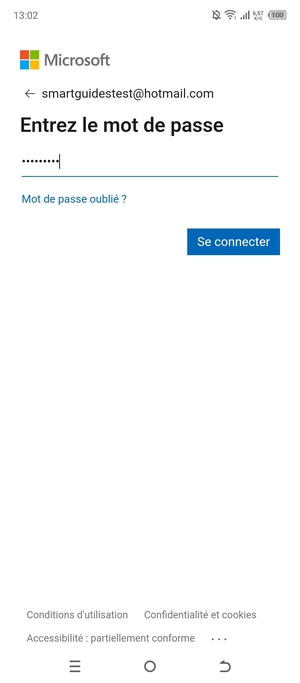 Saisissez votre Mot de passe et sélectionnez Se connecter
