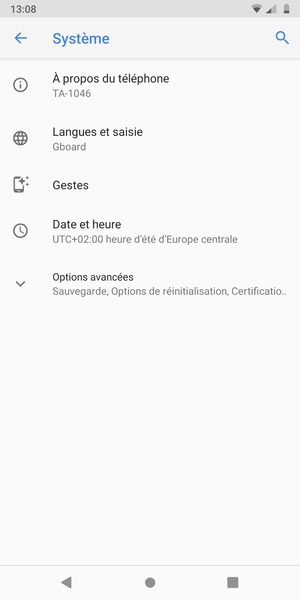 Sélectionnez Options avancées