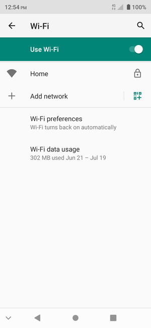 Select the wireless network you want to connect to