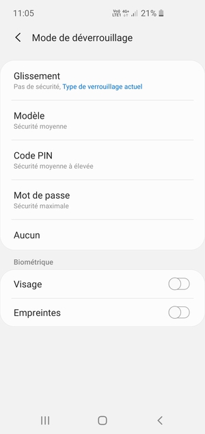 Sélectionnez Modèle
