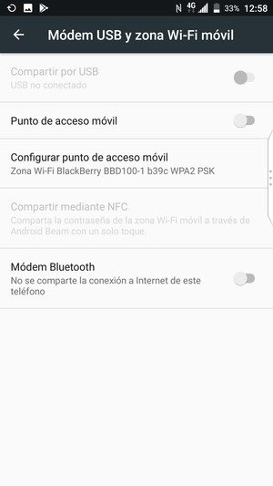 Seleccione Configurar punto de acceso móvil