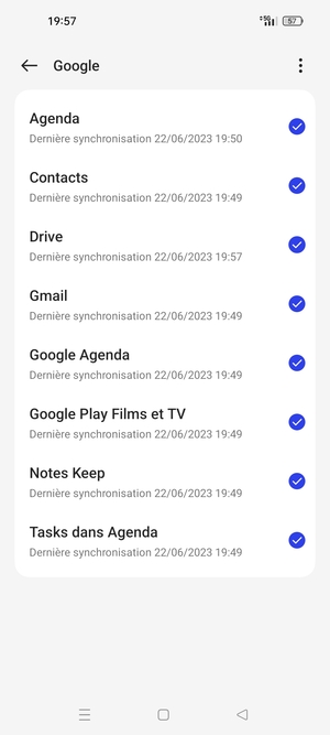 Sélectionnez le bouton du Menu
