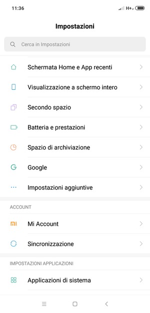 Scorri e seleziona Impostazioni aggiuntive