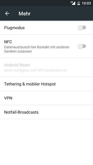 Wählen Sie Tethering & mobiler Hotspot