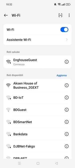 Ora sei connesso alla rete Wi-Fi