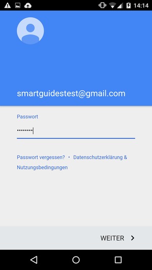 Geben Sie Ihre Passwort ein und wählen Sie WEITER
