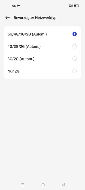 Wählen Sie die gewünschte Option
