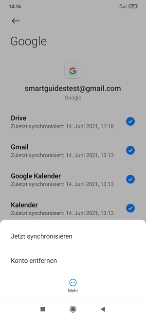 Wählen Sie Jetzt synchronisieren