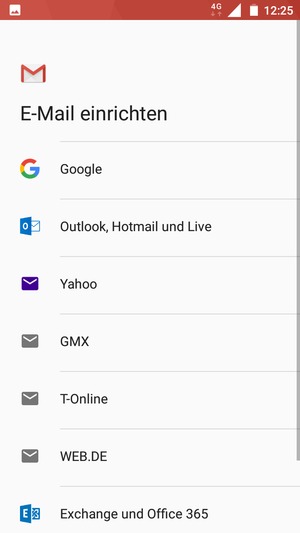 Wählen Sie Outlook, Hotmail und Live