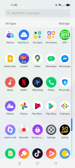Scroll to and select Settings
