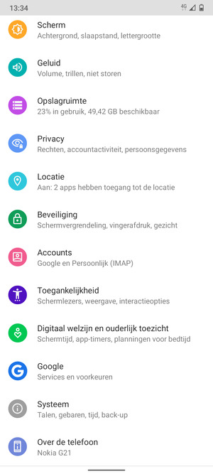 Scroll naar en selecteer Systeem
