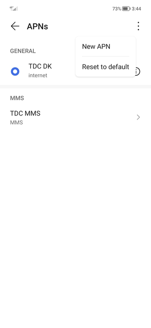 Select Reset to default