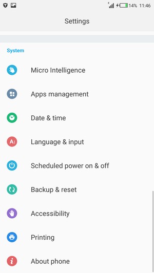 Scroll to and select About phone