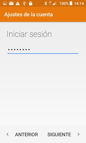Introduzca su Contraseña y seleccione SIGUIENTE