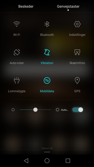 Vælg Vibration for at skifte til lydløs tilstand