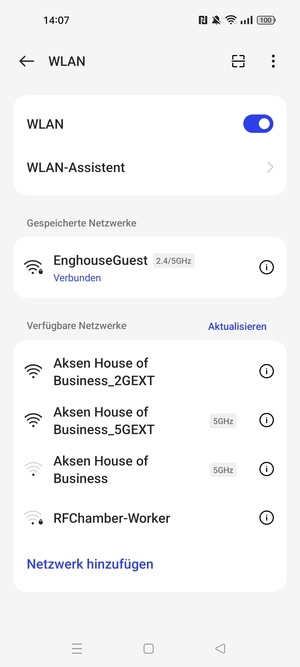 Sie sind nun mit dem WLAN-Netzwerk verbunden