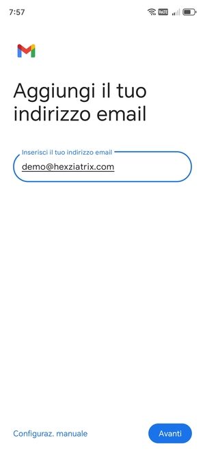 Inserisci il tuo indirizzo email e seleziona Avanti