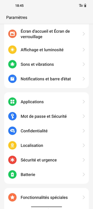 Faites défiler et sélectionnez Mot de passe et Sécurité