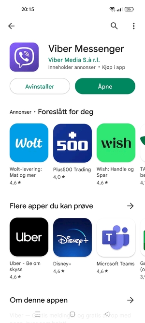 Velg Åpne