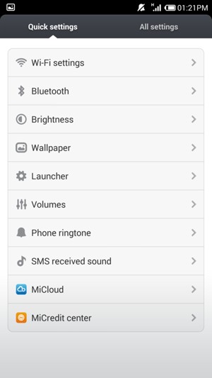 Select All settings