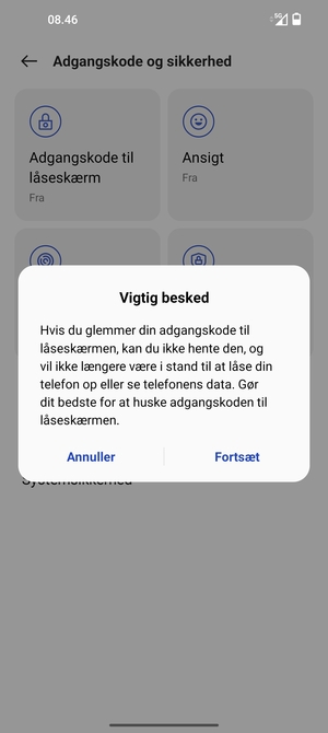 Vælg Fortsæt