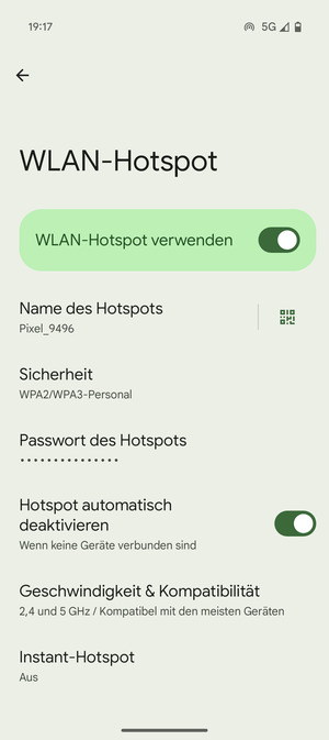 Ihr Handy ist jetzt für die Verwendung als Modem eingerichtet