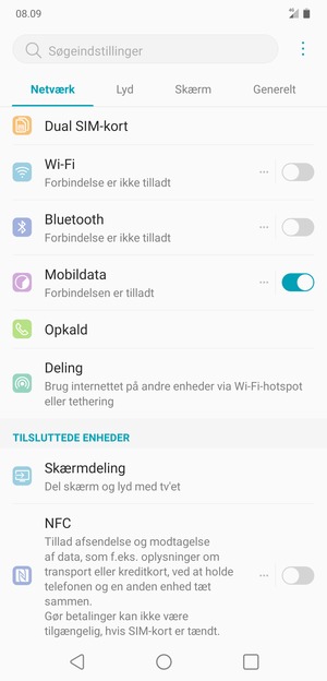 Vælg Generelt