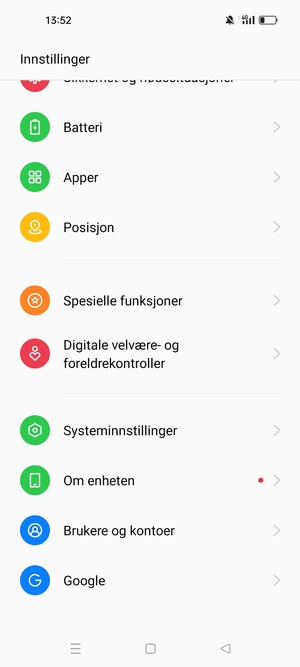 Bla til og velg Systeminnstillinger