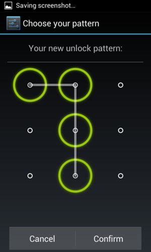 Draw the unlock pattern again and select Confirm