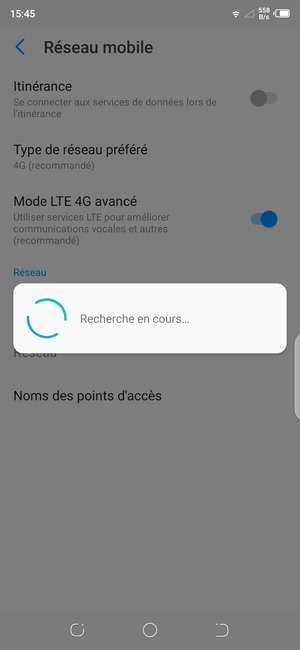 Veuillez attendre la fin de la recherche