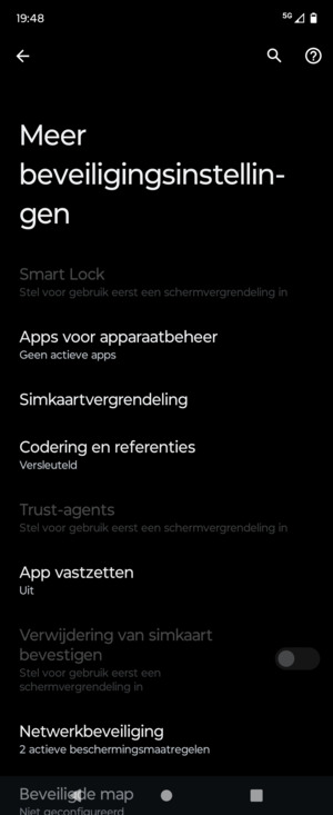 Selecteer Simkaartvergrendeling